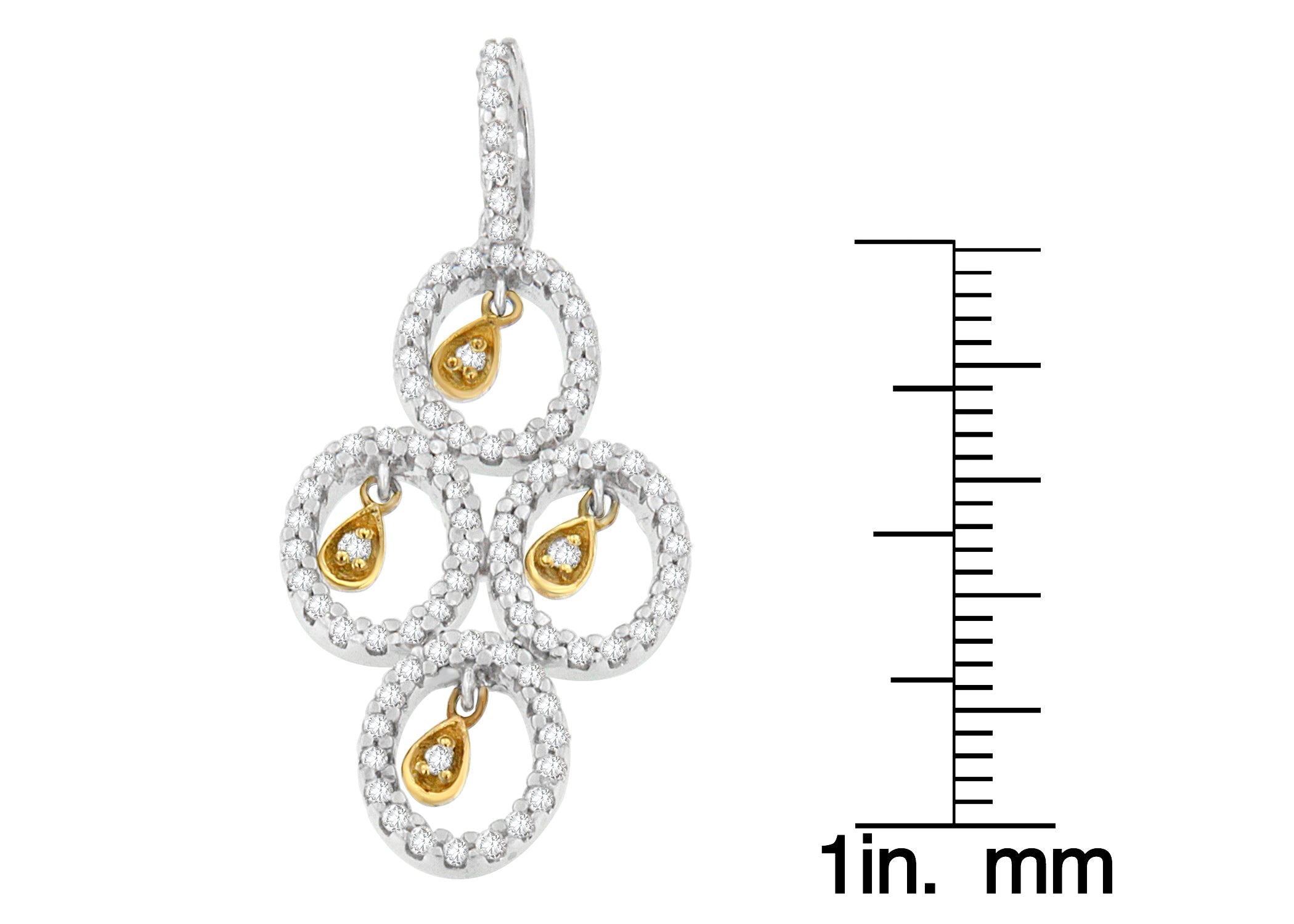 14K Two- Toned Gold 2/5 cttw Round Diamond Pendant Necklace (H-I, I1-I2)-3