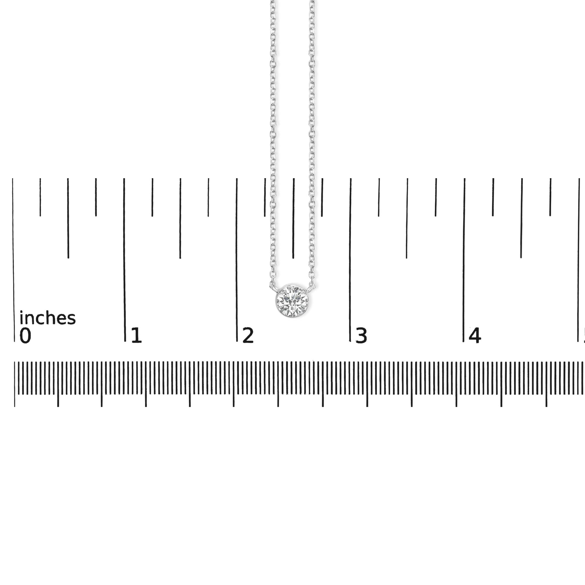 14K White Gold 1.00 Cttw Bezel Set Round Lab-Grown Diamond Solitaire 18" Pendant Necklace (F-G Color, VS1-VS2 Clarity)-4