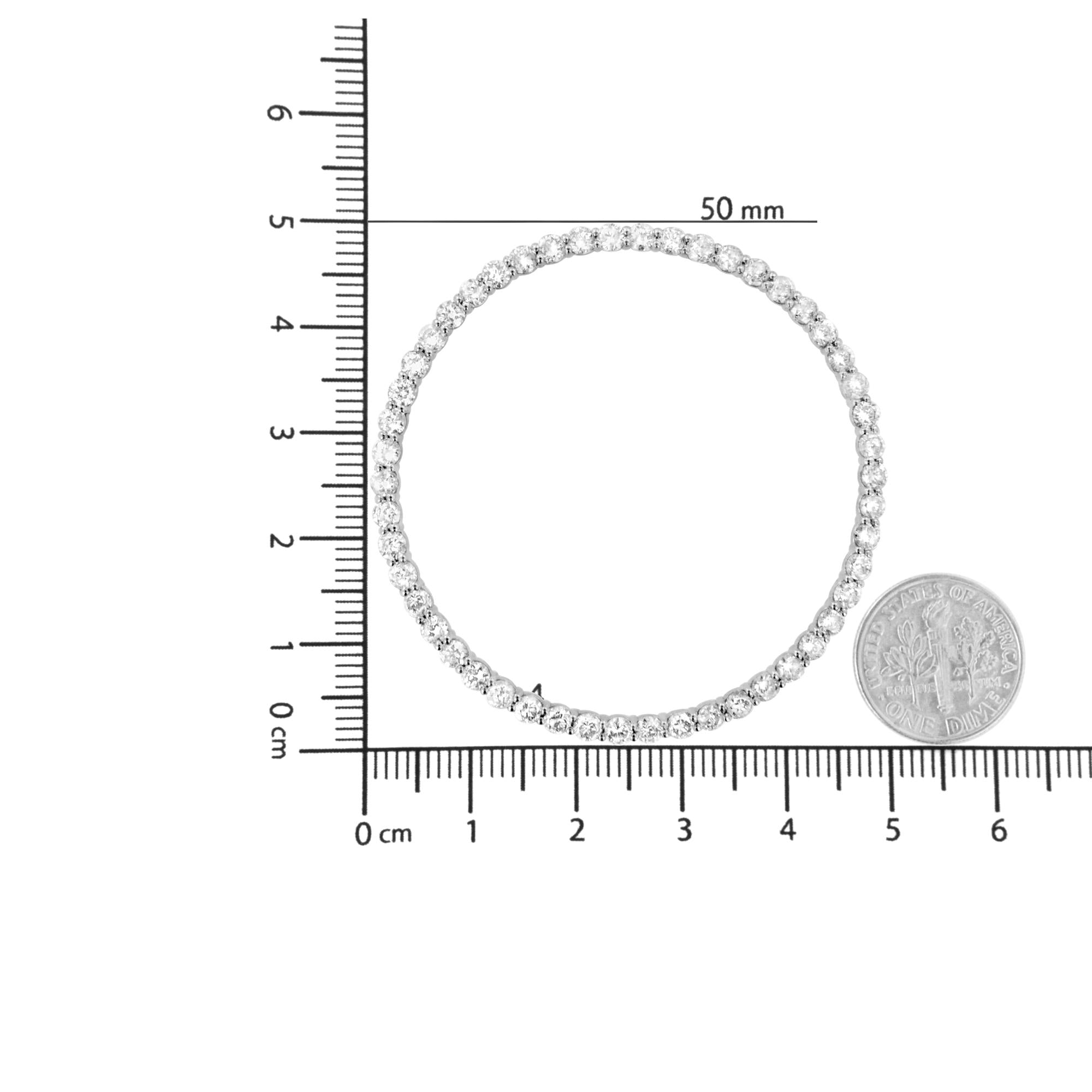 .925 Sterling Silver 4 cttw Prong Set, Round-Cut Diamond Open Circle Hoop 18" Pendant Necklace (J-K Color, I1-I2 Clarity)-4