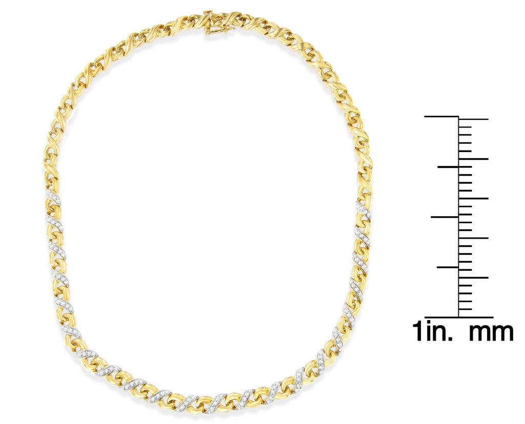 10K Yellow Gold 1 cttw Diamond Riviera Statement Pendant Necklace (J-K, I2-I3)-4