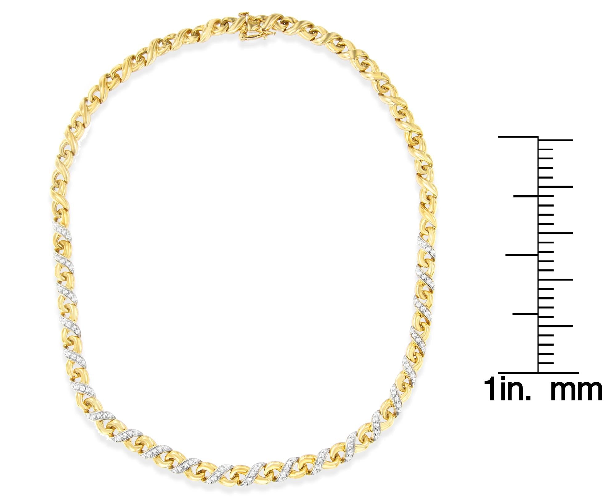 10K Yellow Gold 1 cttw Diamond Riviera Statement Pendant Necklace (J-K, I2-I3)-4