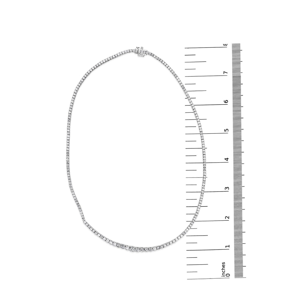 14K White Gold 10.0 Cttw Graduated Lab-Grown Diamond Tennis Necklace (F-G Color, VS2-SI1)  - 18" Inches-4