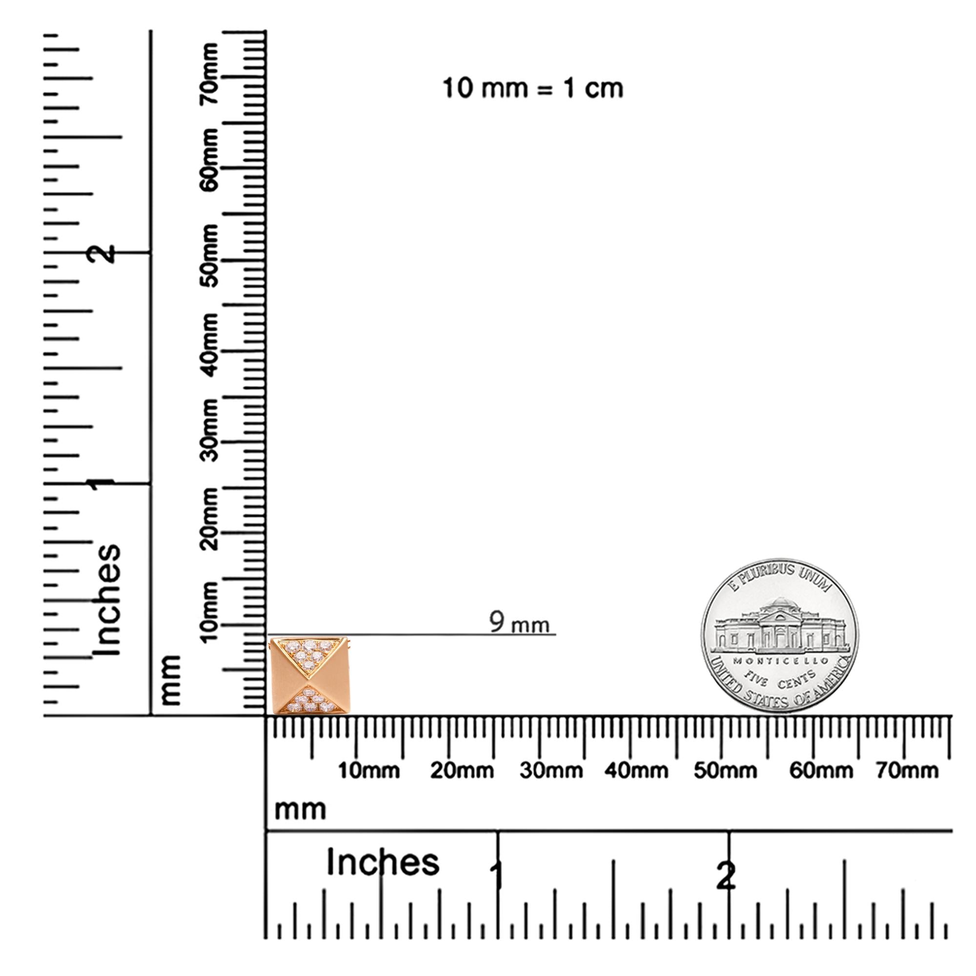 14K Yellow Gold 1/4 Cttw Diamond Matte Finished Pyramid Pendant Necklace (G-H Color, SI1-SI2 Clarity) - 18 Inches-4