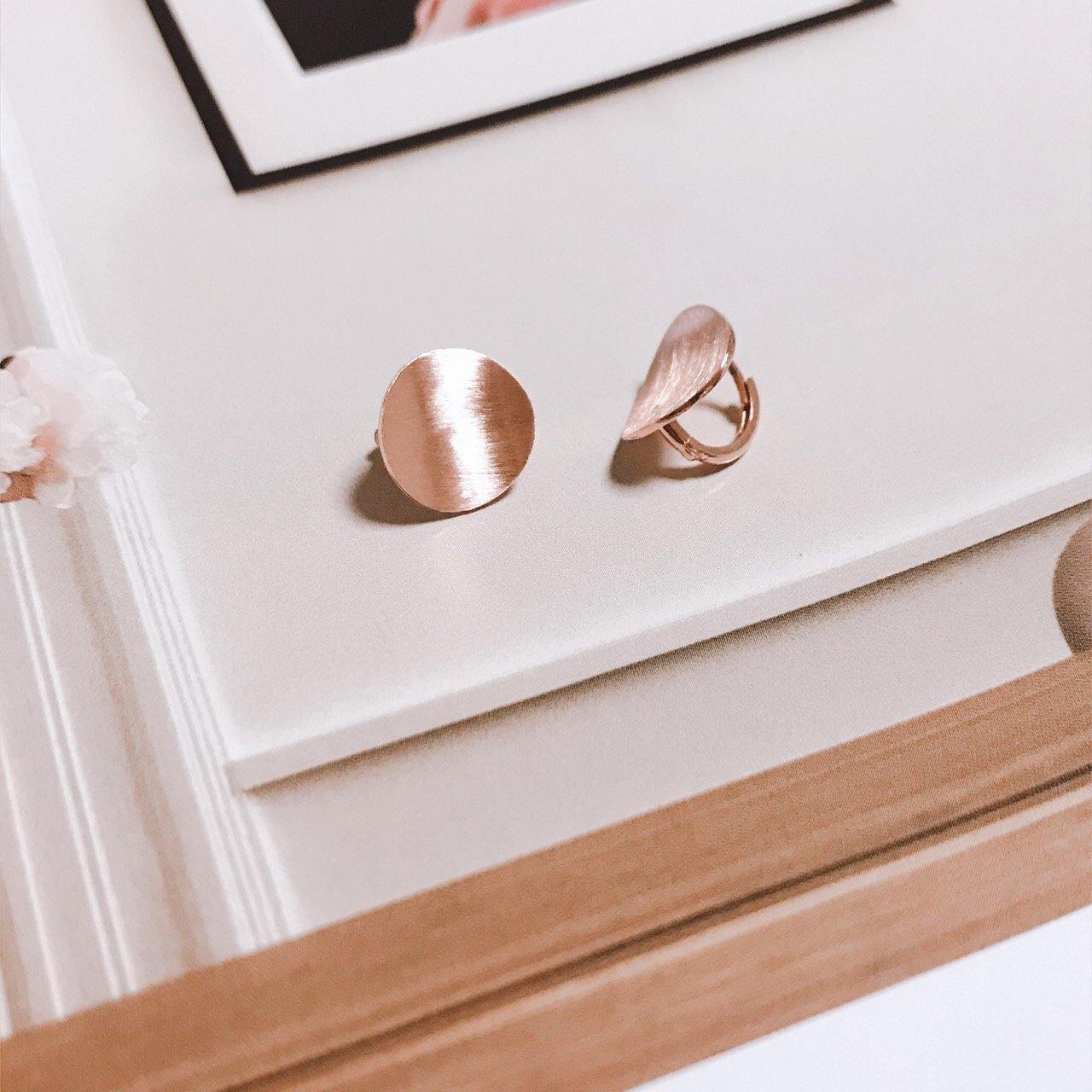 Circle huggie earrings