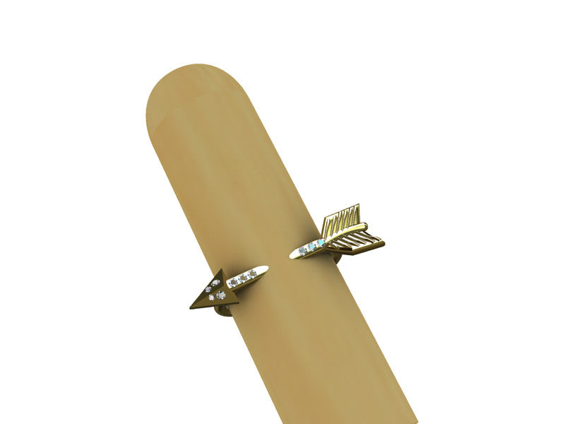 Custom Design: Illusion Piercing Arrow Ring-14K gold & diamonds