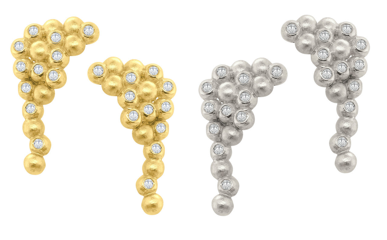 Abundance Rainforest Earrings-Sterling Silver with Diamonds