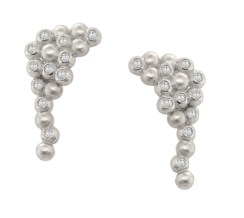 Abundance Rainforest Earrings-Sterling Silver with Diamonds