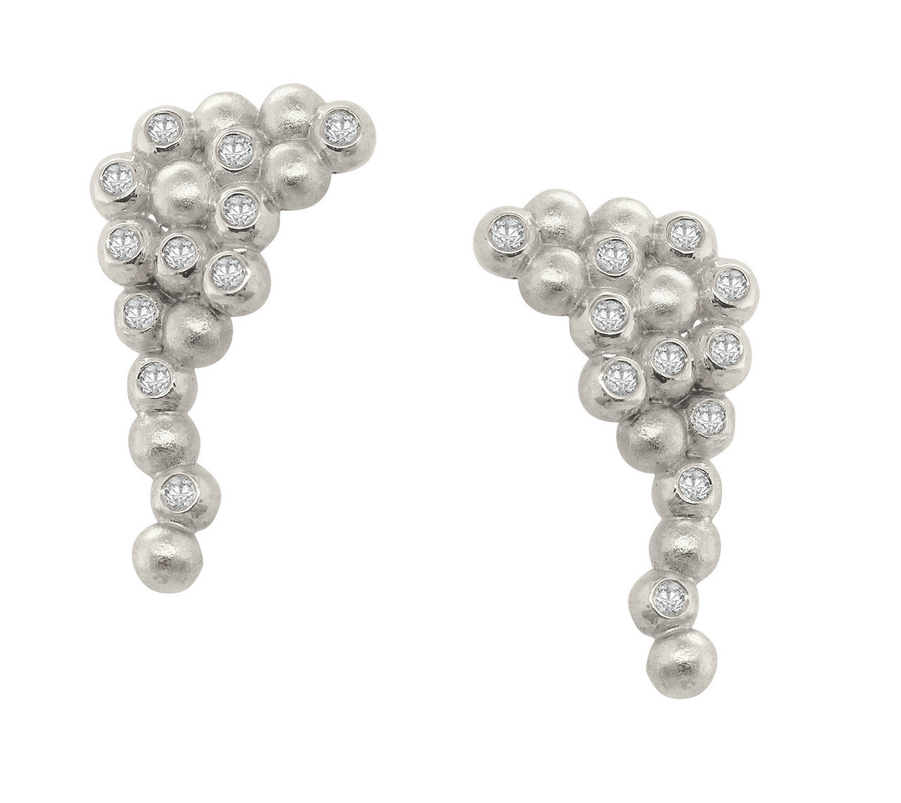 Abundance Rainforest Earrings-Sterling Silver with Diamonds