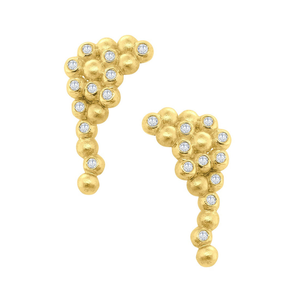 Abundance Rainforest Earrings-Sterling Silver with Diamonds