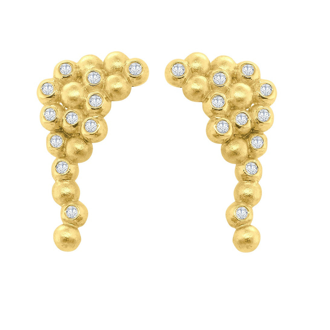 Abundance Rainforest Earrings-Sterling Silver with Diamonds