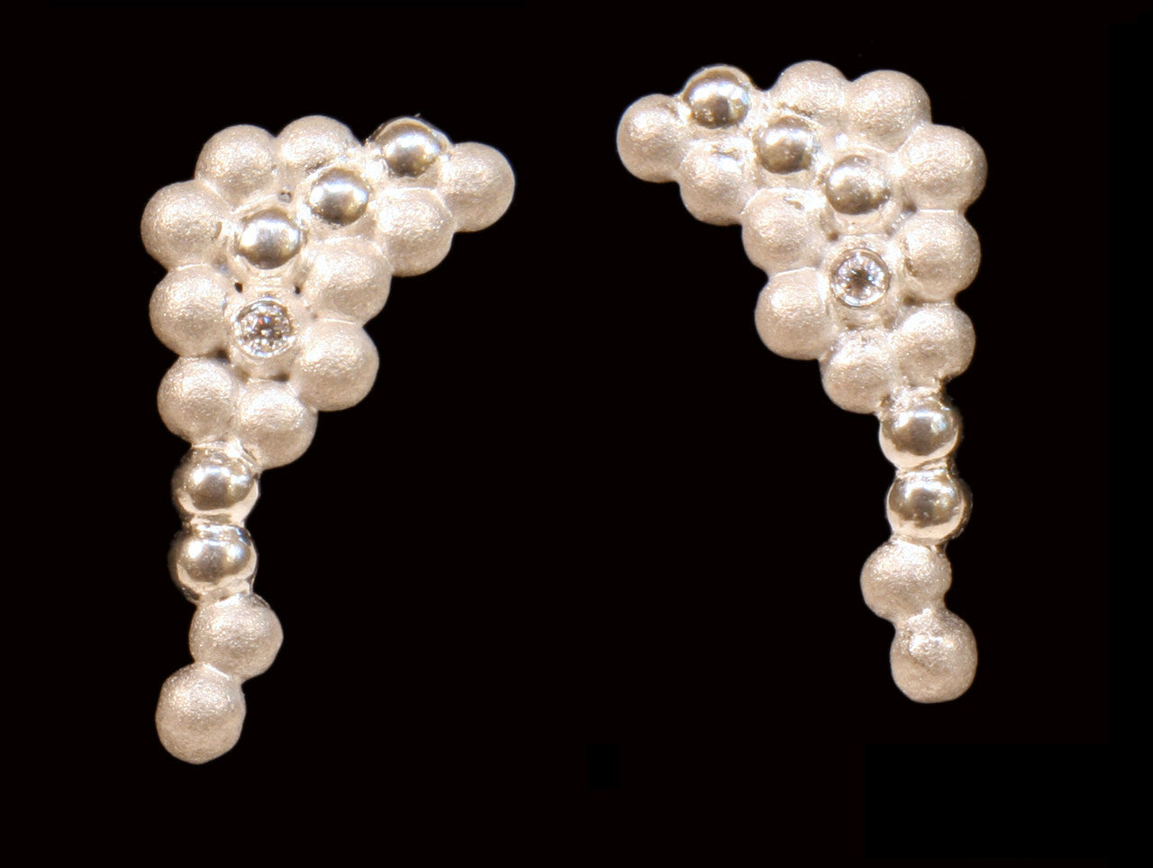 Abundance Rainforest Earrings-Sterling Silver with Diamonds