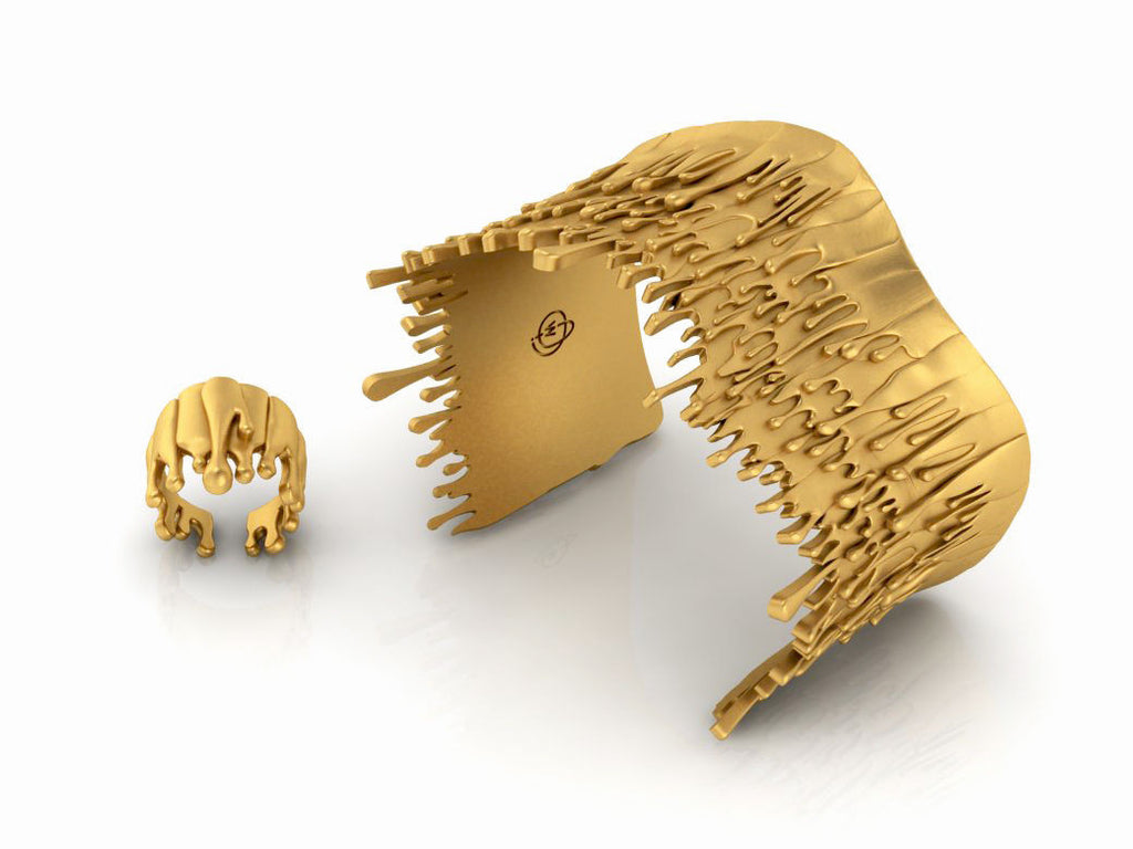 Antonio Wehrli Gravity Paint Drip Ring: Art into Jewelry-18K Gold