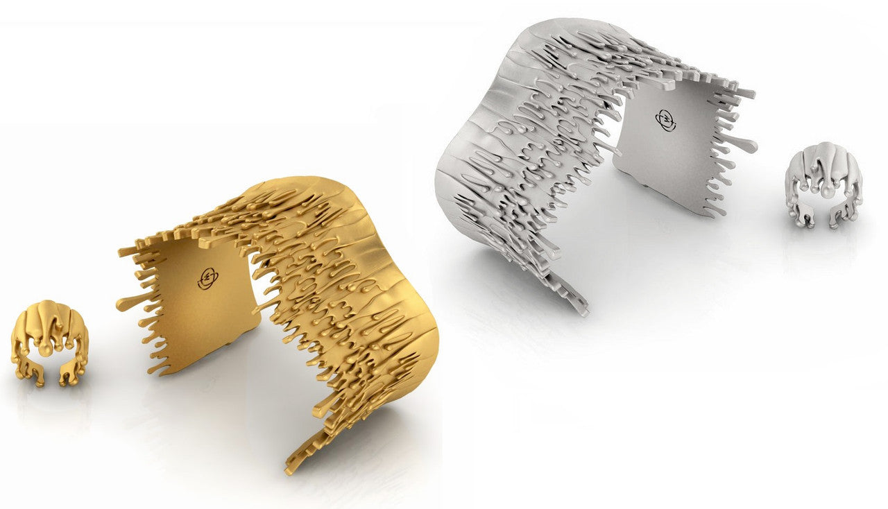 Antonio Wehrli Gravity Paint Drip Ring: Art into Jewelry-18K Gold