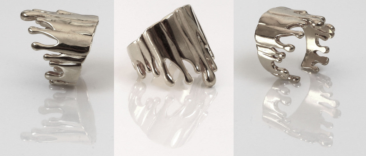 Antonio Wehrli Gravity Paint Drip Ring: Art into Jewelry-18K Gold