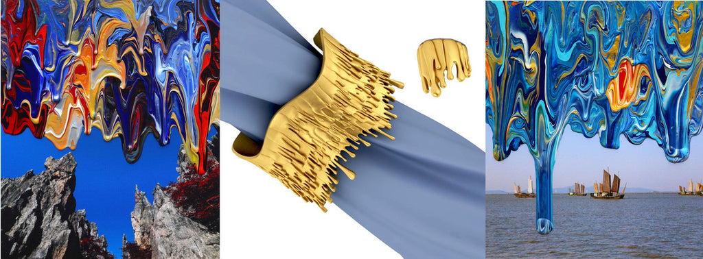 Antonio Wehrli Gravity Paint Drip Ring: Art into Jewelry-18K Gold