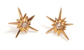 Star Earrings-Solid Stars-14K with black diamonds or semi-precious