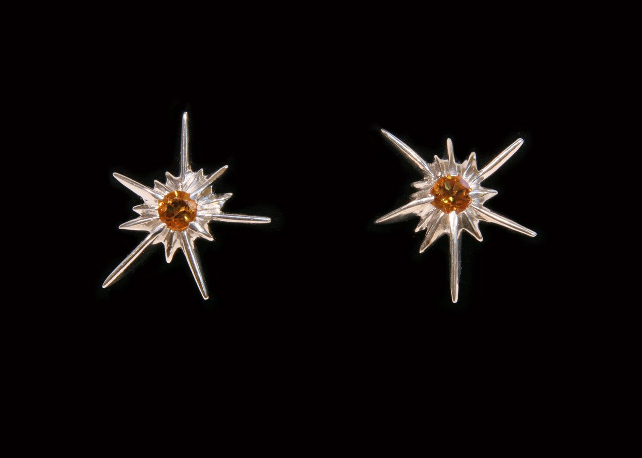 Star Earrings-Solid Stars-18K with diamonds