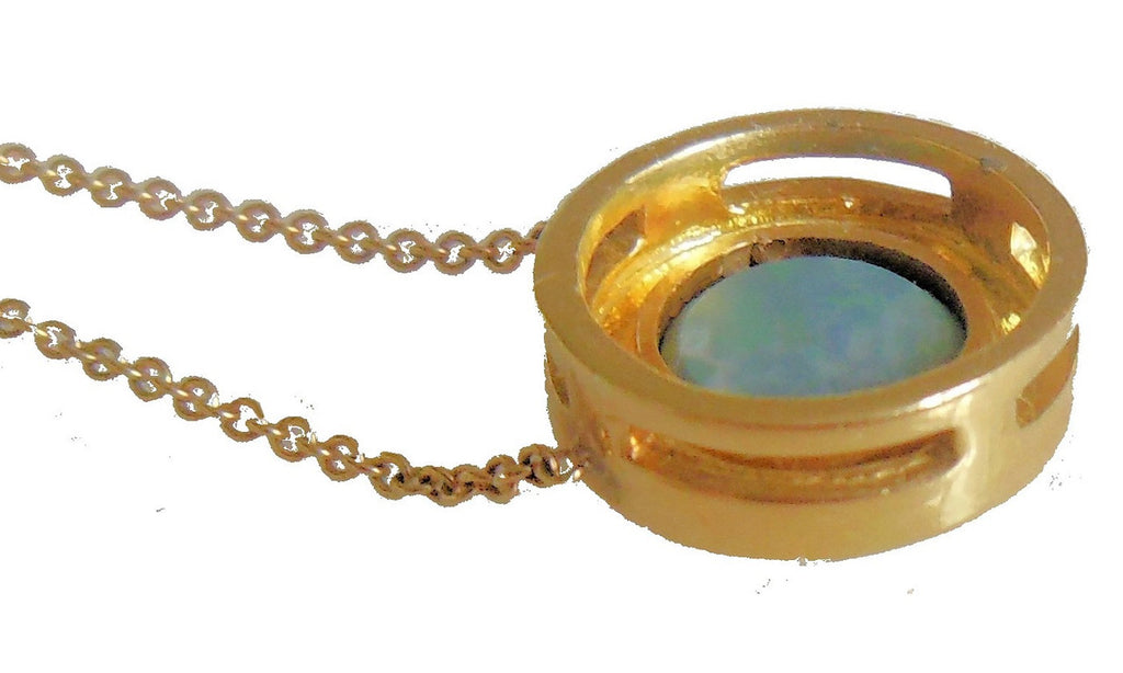 Australian Opal on Karma Chain, 18K Gold & Diamonds: Wear a Rainbow