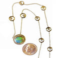Australian Opal on Karma Chain, 18K Gold & Diamonds: Wear a Rainbow
