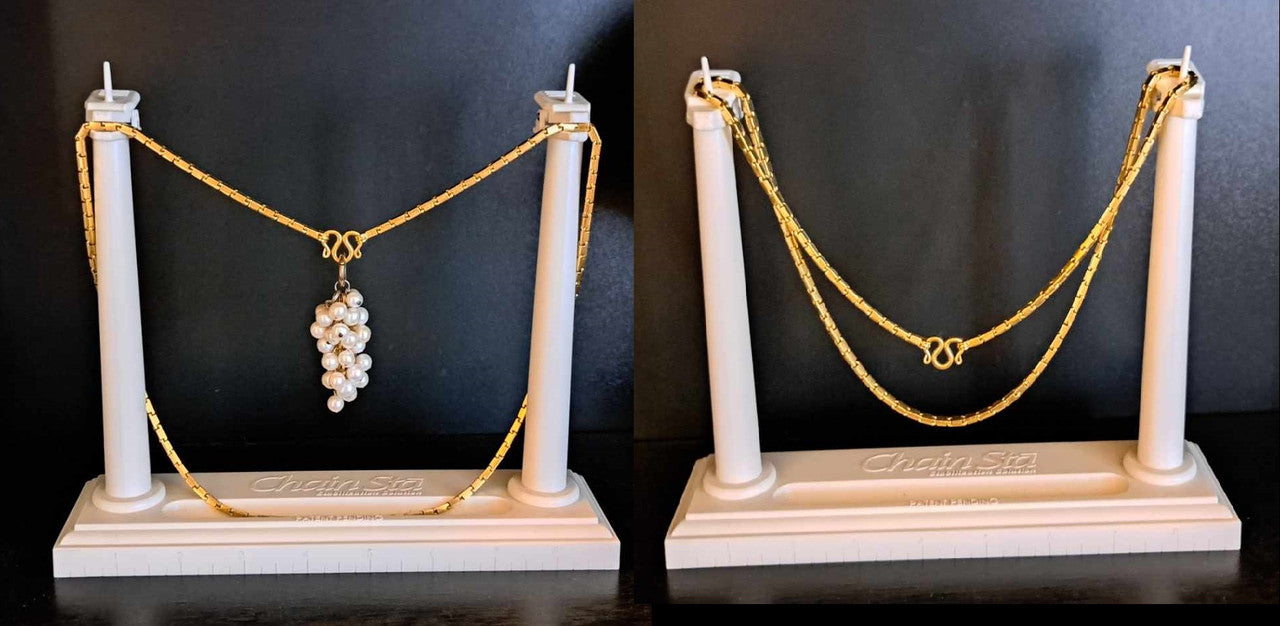 Stunning Baht Chain Necklace from Thailand- 24K Gold, 27" long- Unisex