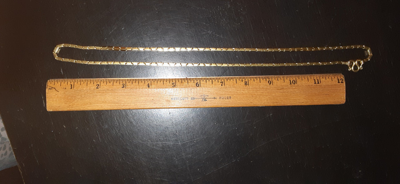 Stunning Baht Chain Necklace from Thailand- 24K Gold, 27" long- Unisex