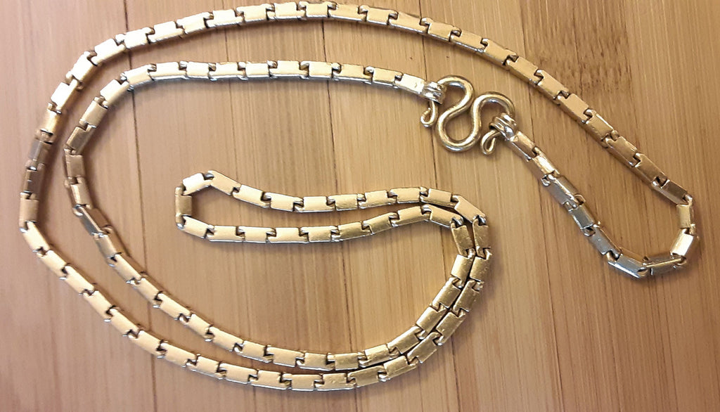 Stunning Baht Chain Necklace from Thailand- 24K Gold, 27" long- Unisex