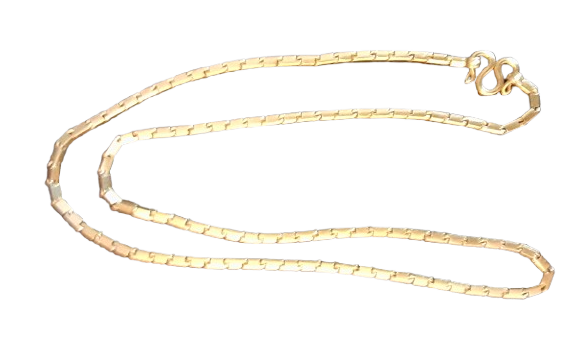Stunning Baht Chain Necklace from Thailand- 24K Gold, 27" long- Unisex