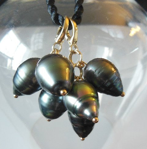 Tahitian Baroque Pearl Mega Set: Interchangeable Necklace/Bracelet, Earrings/Pendant
