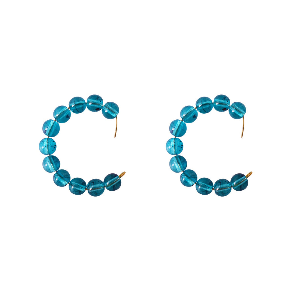 Blue bubblegum hoop earrings, statement accessories, playful earrings | by lovedbynlanla