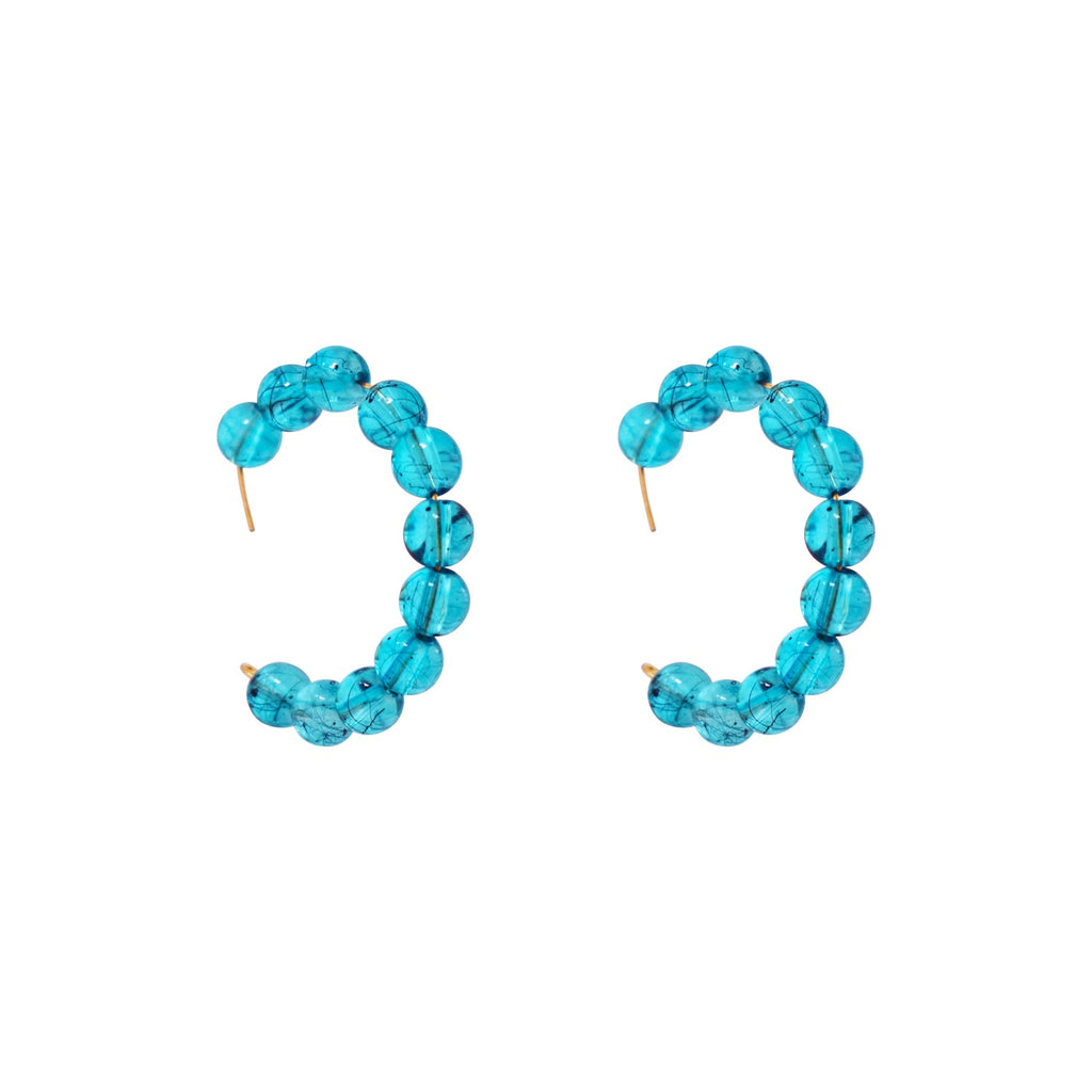 Blue bubblegum hoop earrings, statement accessories, playful earrings | by lovedbynlanla