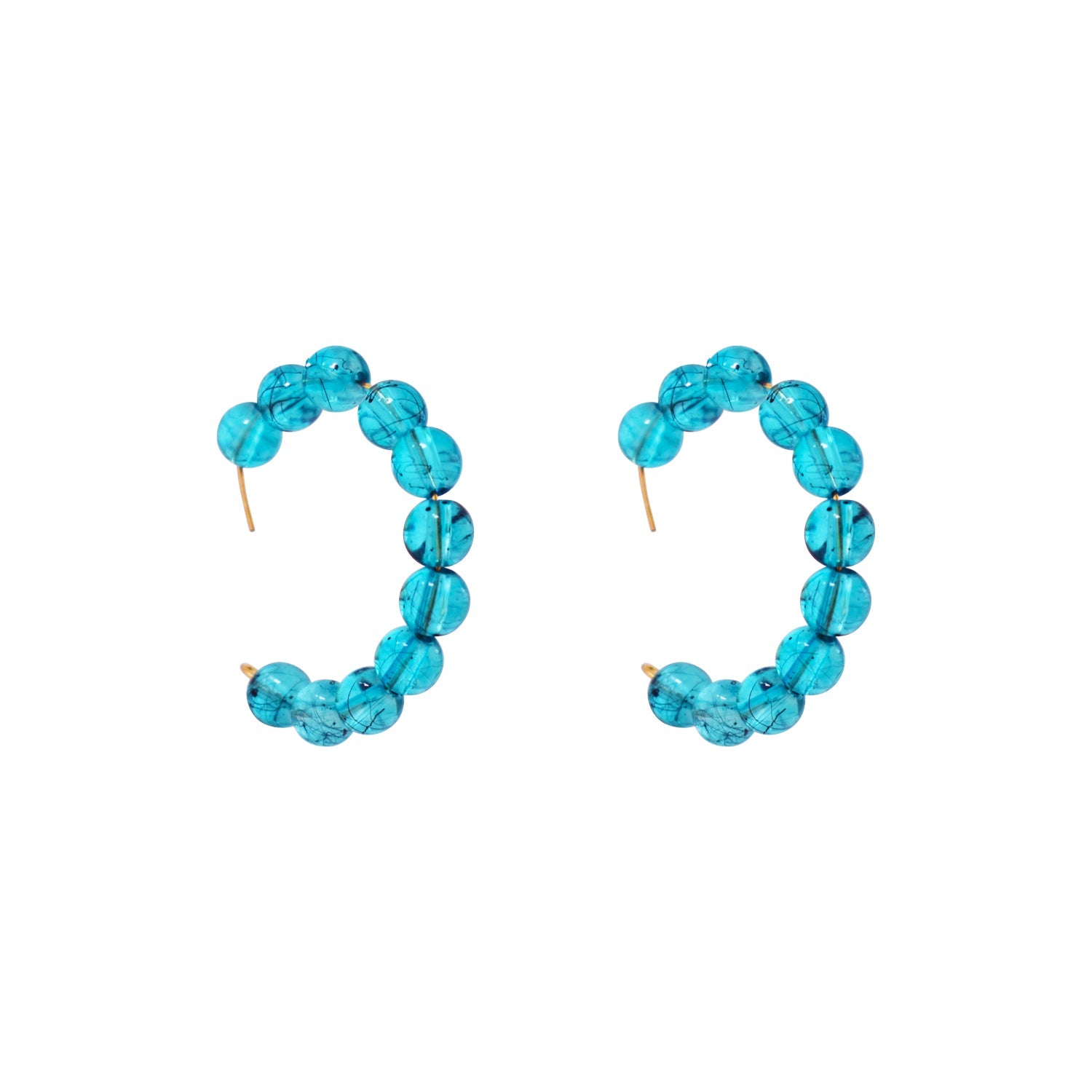 Blue bubblegum hoop earrings, statement accessories, playful earrings | by lovedbynlanla