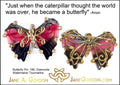 Handmade Butterfly Pin: Watermelon Tourmaline, Diamonds, 18K Gold