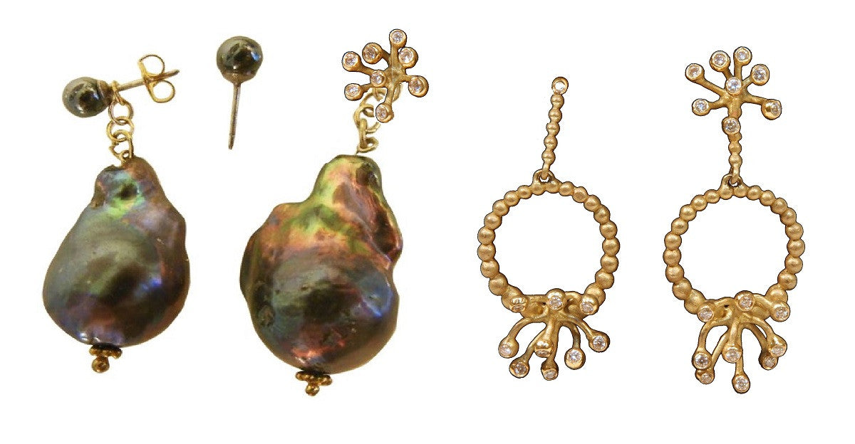 Fireworks-9 Earrings-18K Gold with Diamonds: Celebrate Life Inspirational Jewelry