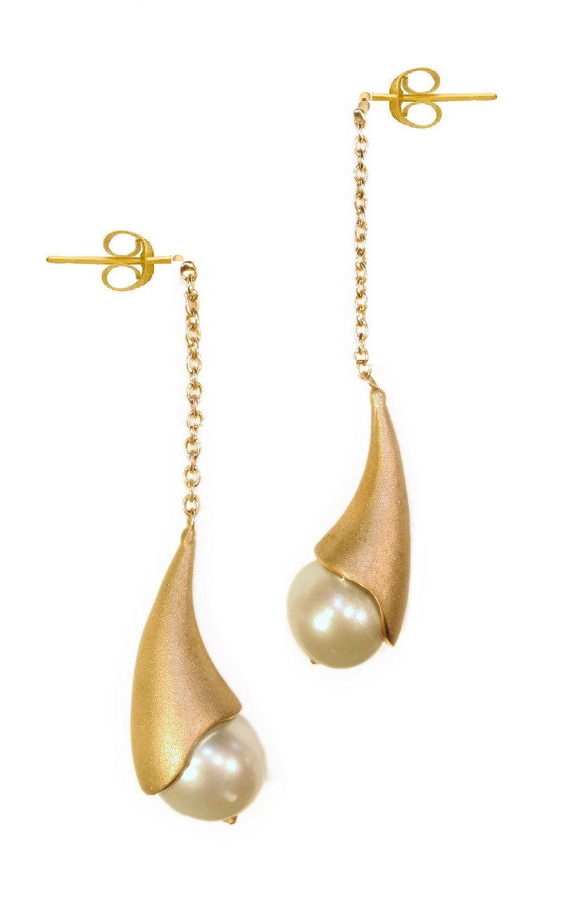 Pearl Drop Earrings-Cones