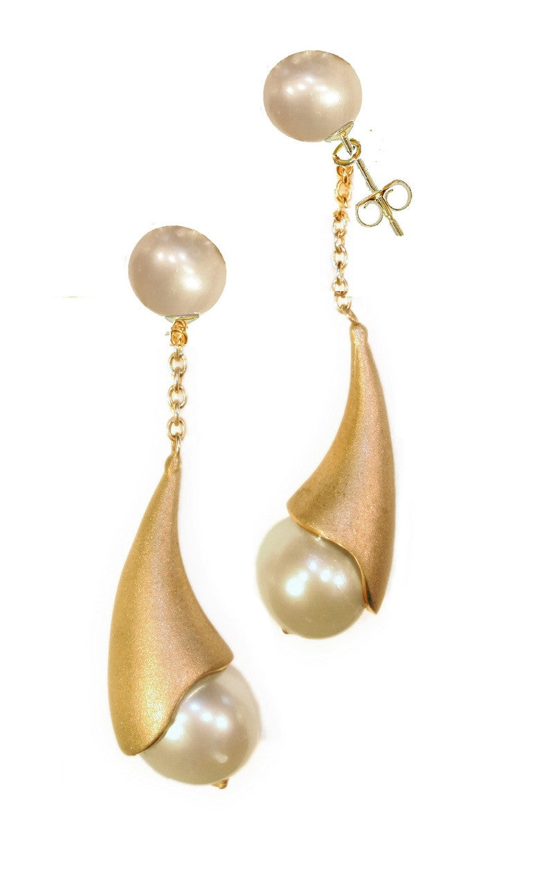 Pearl Drop Earrings-Cones