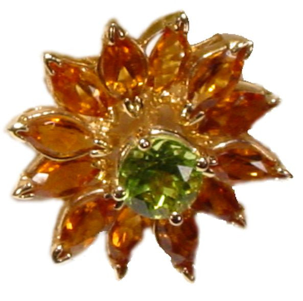 Colorful Daisy Ring-18K Gold with Semi-Precious Gemstones (Precious Gems Also Available)