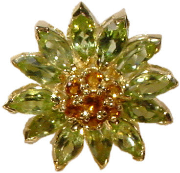 Colorful Daisy Ring-18K Gold with Semi-Precious Gemstones (Precious Gems Also Available)