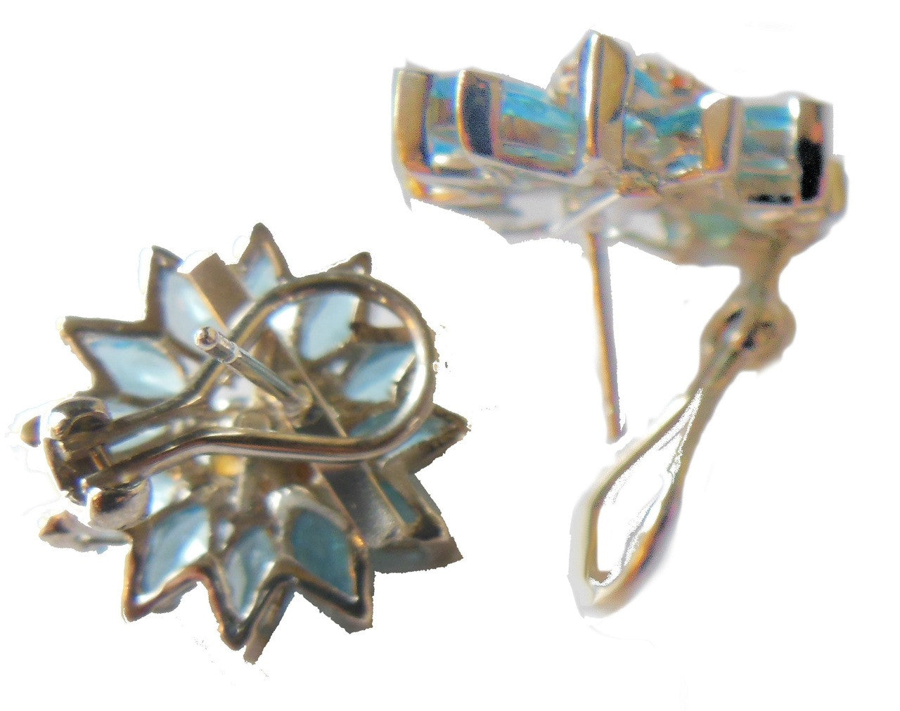 Gemstone Daisy earrings, Inter-changeable Stone Centers, 18K Gold & Semi-precious. Any gem available.