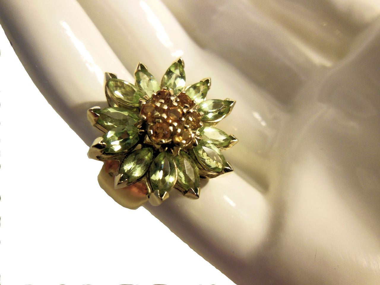 Colorful Daisy Ring-18K Gold with Semi-Precious Gemstones (Precious Gems Also Available)