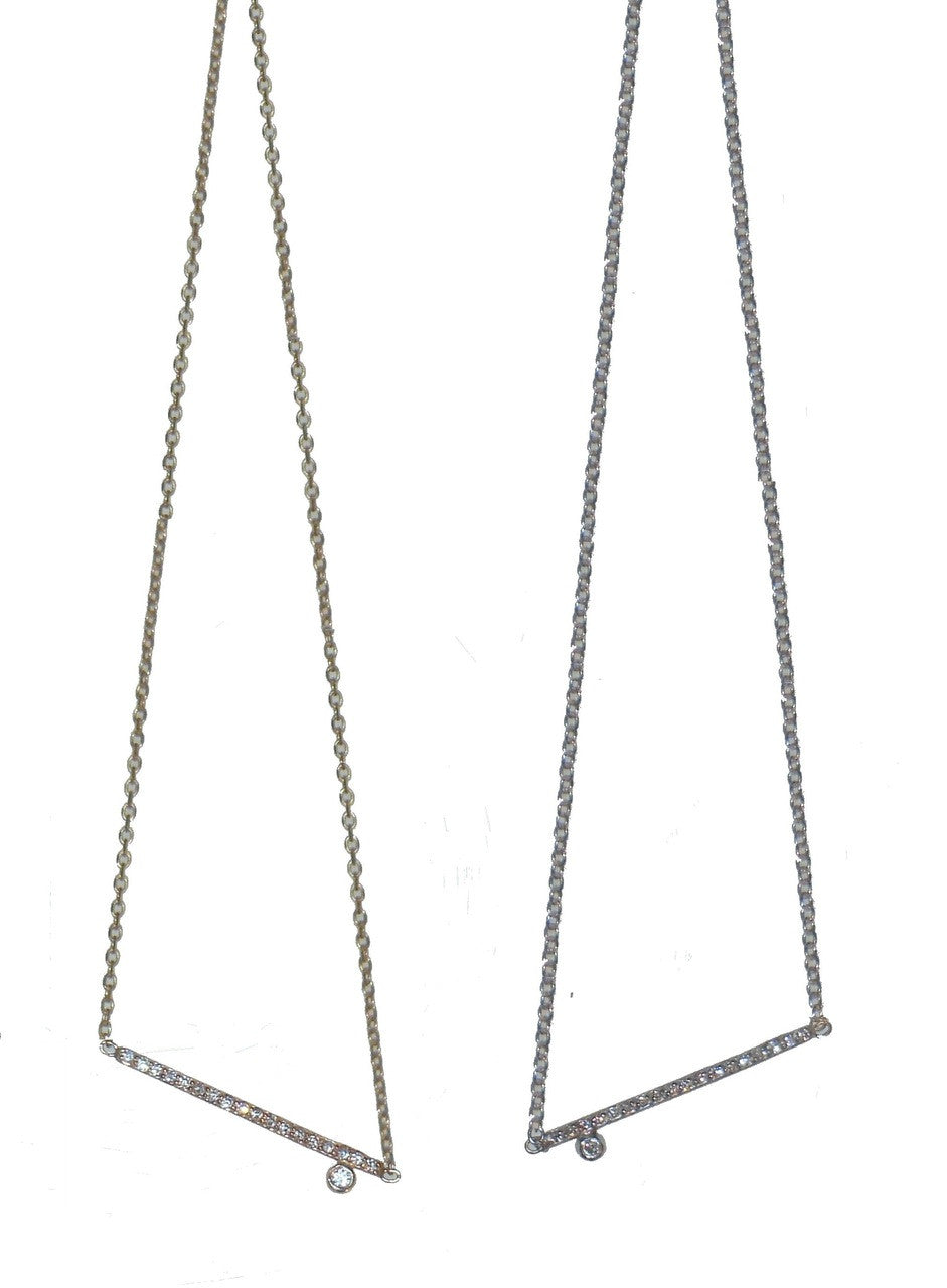 Dot & Line Necklace: Sterling Silver and Diamonds