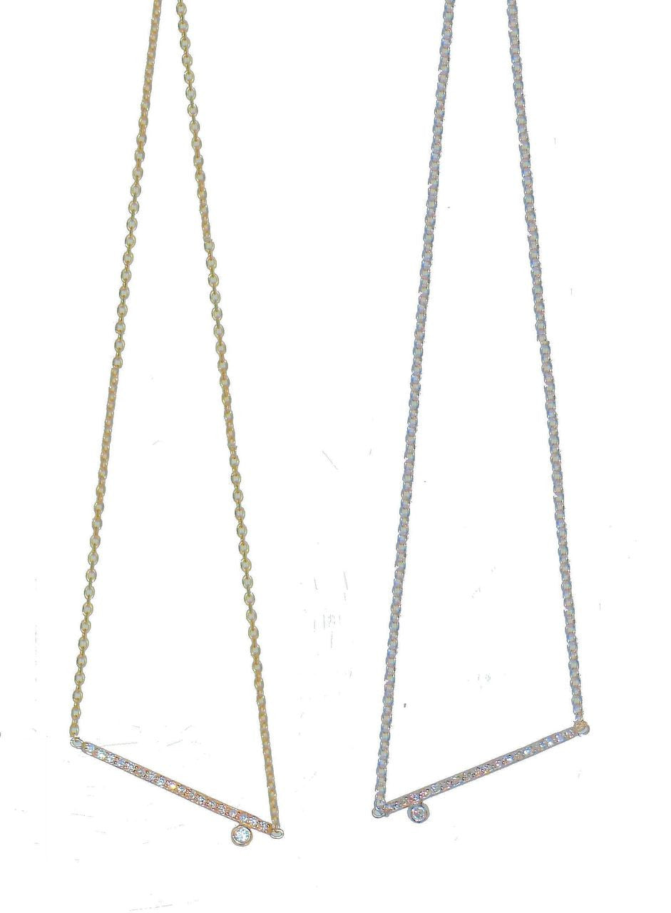 Dot & Line Necklace: Sterling Silver and Diamonds