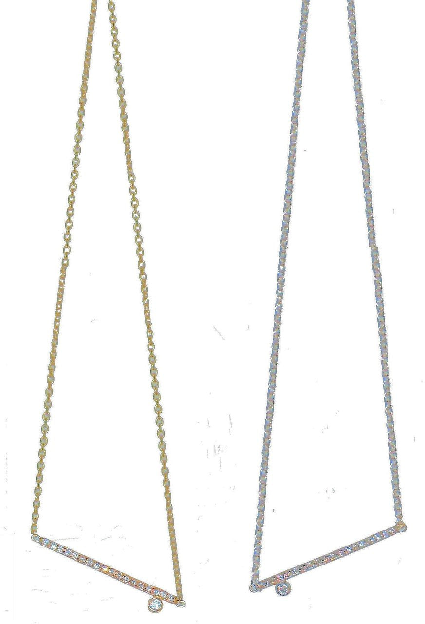 Dot & Line Necklace: Sterling Silver and Diamonds