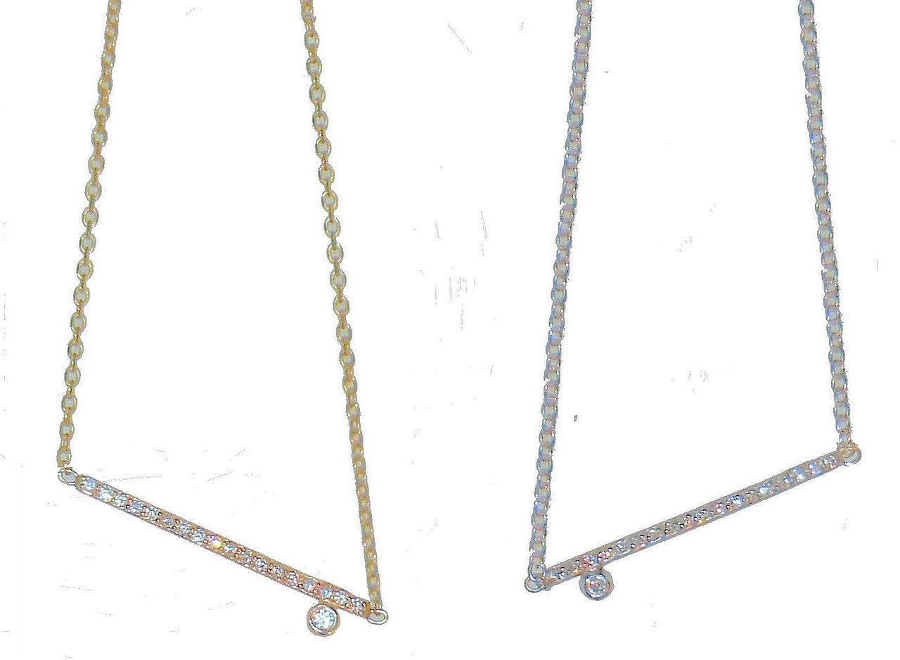 Dot & Line Necklace: Sterling Silver and Diamonds