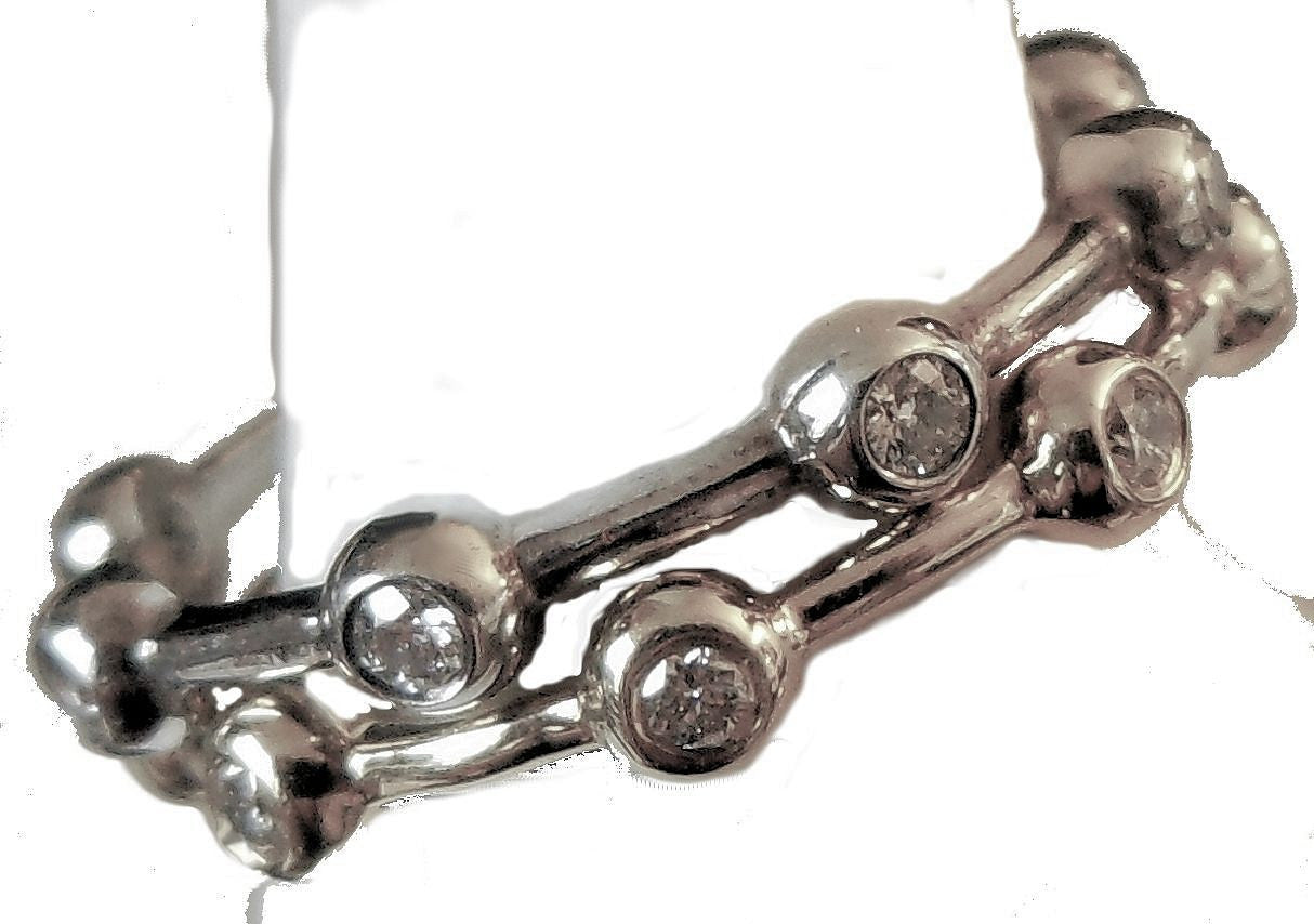 Straight Stacking Ring- 18K gold with diamonds