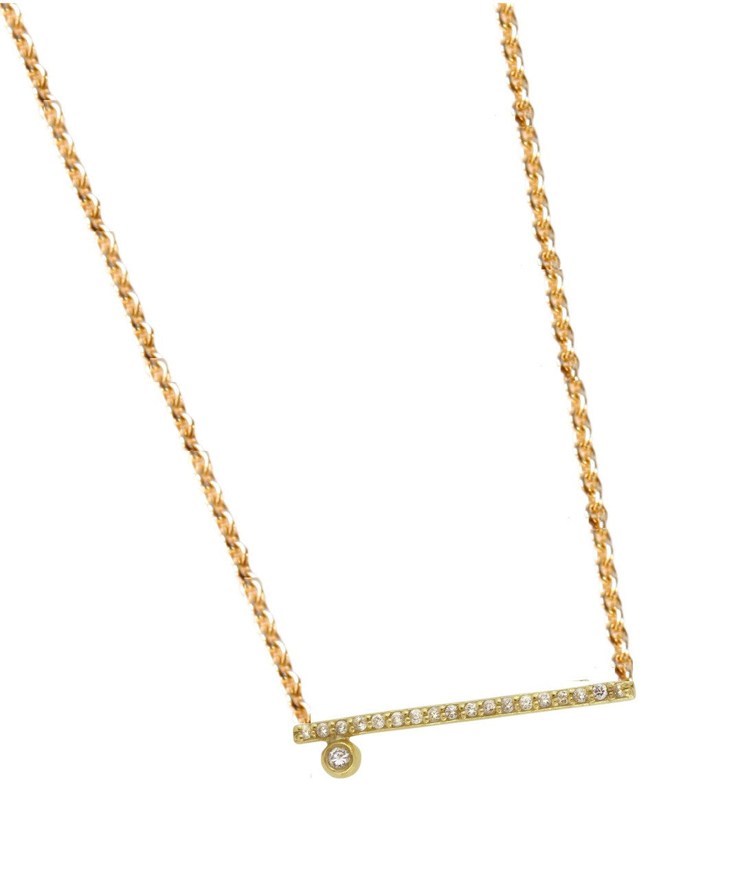 Dot & Line Necklace: Sterling Silver and Diamonds