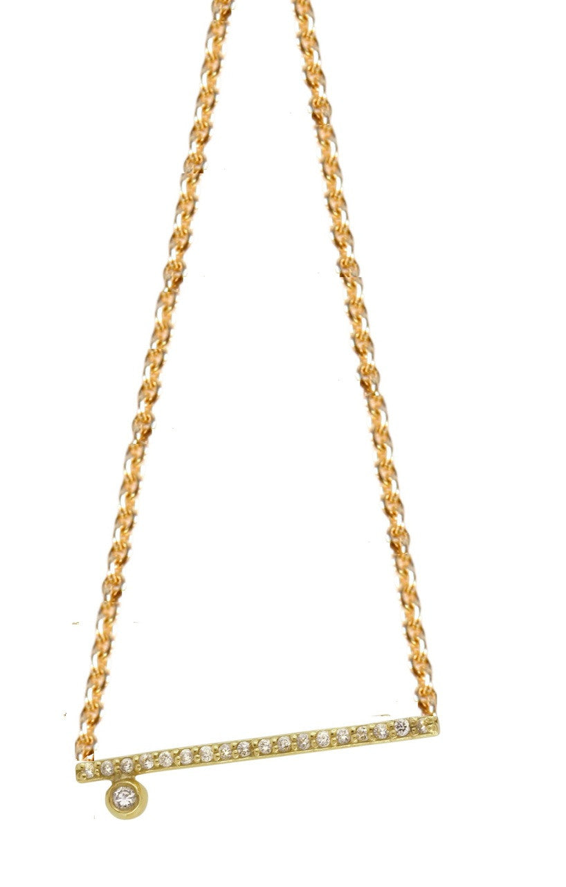 Dot & Line Necklace: Sterling Silver and Diamonds