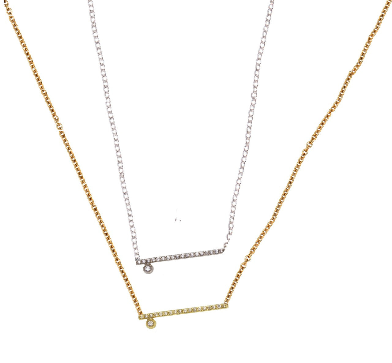 Dot & Line Necklace: Sterling Silver and Diamonds