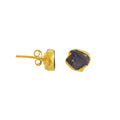 Handmade Tanzanite Earrings in its Natural form Gold Plated-0