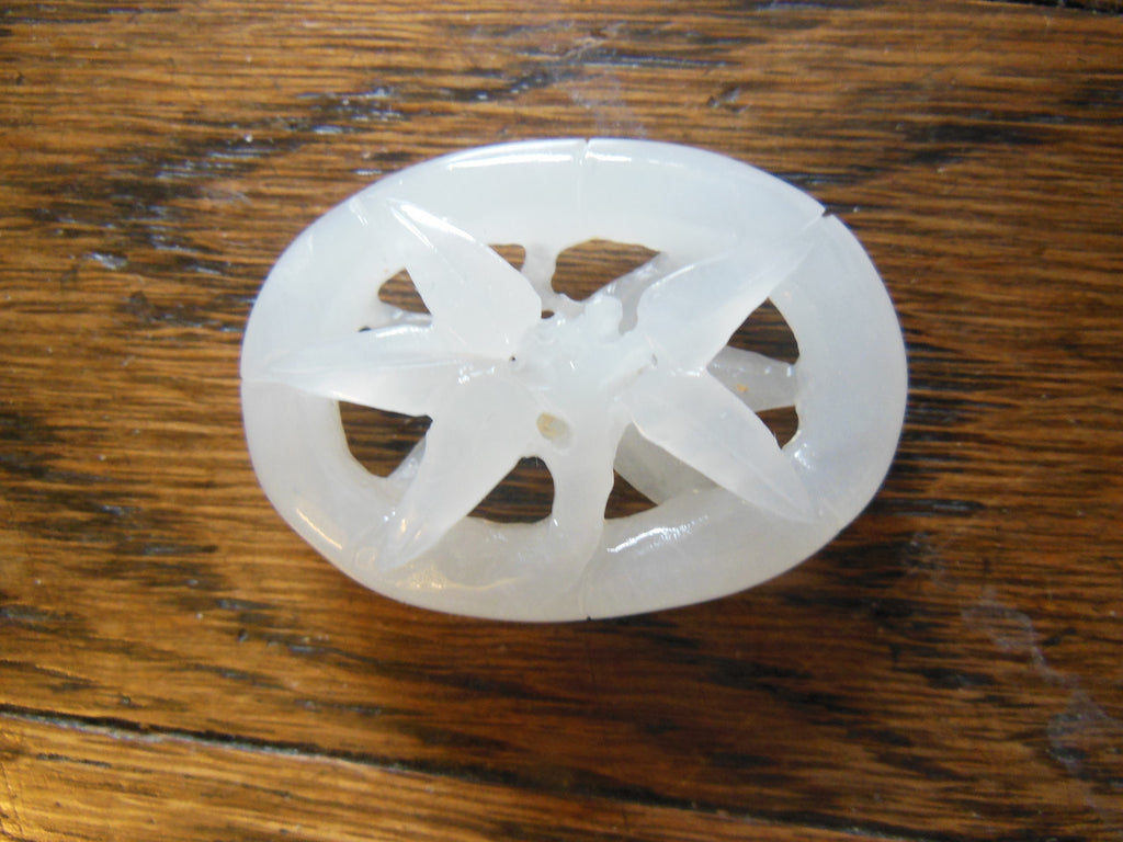 Jade Pendant- Carved white jade from China.