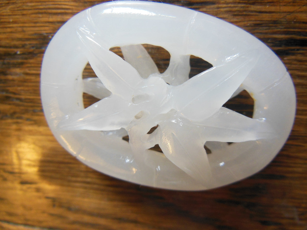 Jade Pendant- Carved white jade from China.